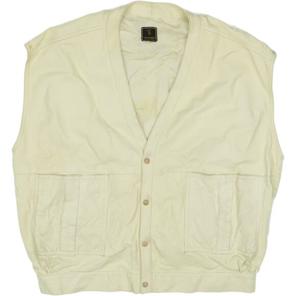 Vintage Trussardi Italy Made Ivory Leather Vest